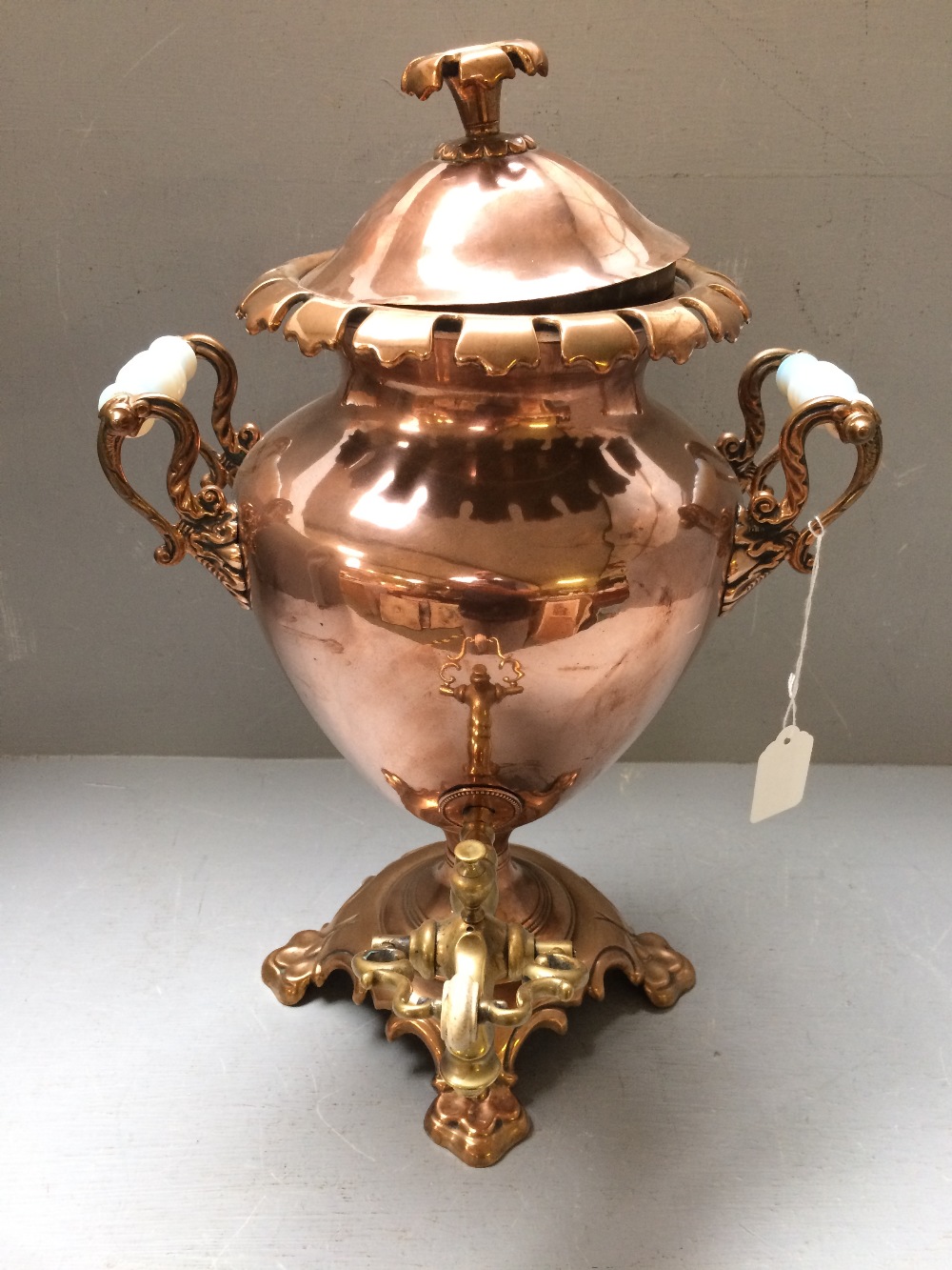 Georgian copper & brass tea urn