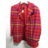 Escada by Margaretha Ley vividly coloured ladies multi squared jacket approx 10-12