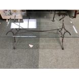 Glass topped coffee table 122 x 76 cm