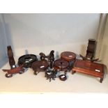10 Assorted Chinese hardwood stands