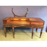 Inlaid mahogany dressing table converted from a Spinet