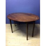 Mahogany drop leaf oval dining table 147 x 110cm