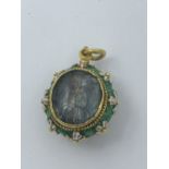 NO ONLINE BIDDING LOTS 1-30. C17th double sided yellow metal & enamel locket