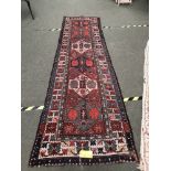 Antique Caucasian Kazak runner 3.38 X 0.92m