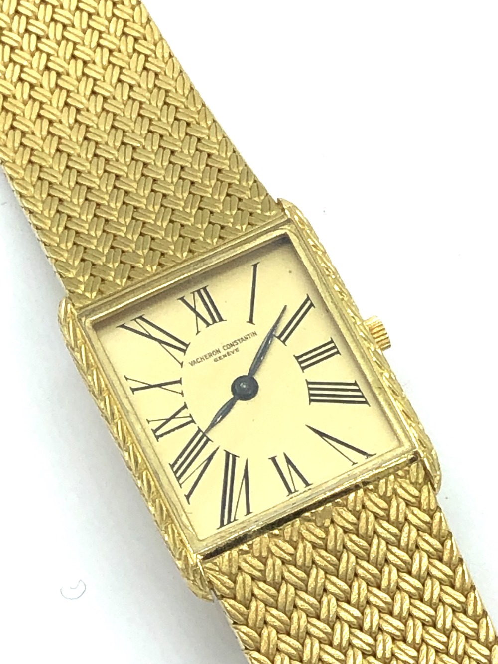 A Vacheron Constantin gold wrist watch, Geneve, stamped 750, 129 to clasp inscribed verso with