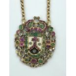 NO ONLINE BIDDING LOTS 1-30. C17th Iberian gold gem set (ruby,diamond & emerald)