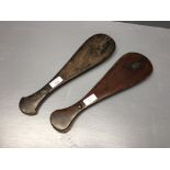 2 Sets of Chinese opium scales in hardwood paddle shaped cases