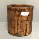 C19th Chinese bamboo brushpot 14 X 15 cm