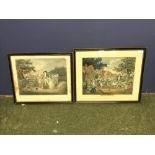 2 Framed & glazed pictures 'The Angry Farmer' 36 x 43 cm & 'Harvest Home' 29 x 38 cm, 2 Gilt