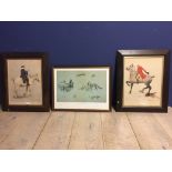 After Cecil Aldin, colour prints, pair 'The Hunting Man' & 'The Parson' each signed in pencil on