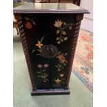 Chinese black laquered and hand painted cabinet