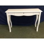 Cream dressing table with central drawer 115 cm w