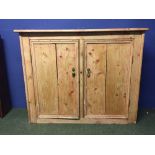 Pine sideboard with 2 cupboards 116x38x93 cm