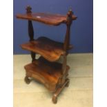 Good small William IV rosewood 3 tier whatnot with single base drawer 105h x 53w cm