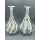 Pair of Nailsea glass carafes 22cm