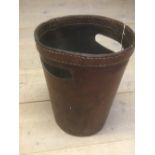 Good quality leather bucket bin 39 x 31 cm