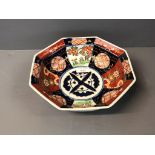 Octagonal Imari patterned bowl 25 cm