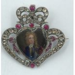 NO ONLINE BIDDING LOTS 1-30. Late C18/19th (early) brooch pendant in the form of a heart