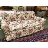 Good quality traditional 3 seater sofa upholstered in floral fabric