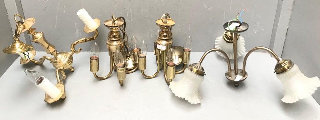 Qty of brass lighting