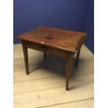 Oak & mahogany side table with a drawer 94 x 71 cm