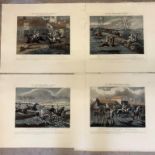 After H Alken fine set of 4 colour prints 'The First Steeple Chase on Record' published Ben Brooks