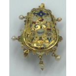 NO ONLINE BIDDING LOTS 1-30. 17th C sapphire and ruby pendant of Italian manufacture