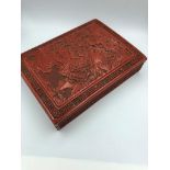 C19th lacquer rectangular box, 22.5 x 6.5