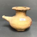 Antique pottery wine pot with spout 15 cm