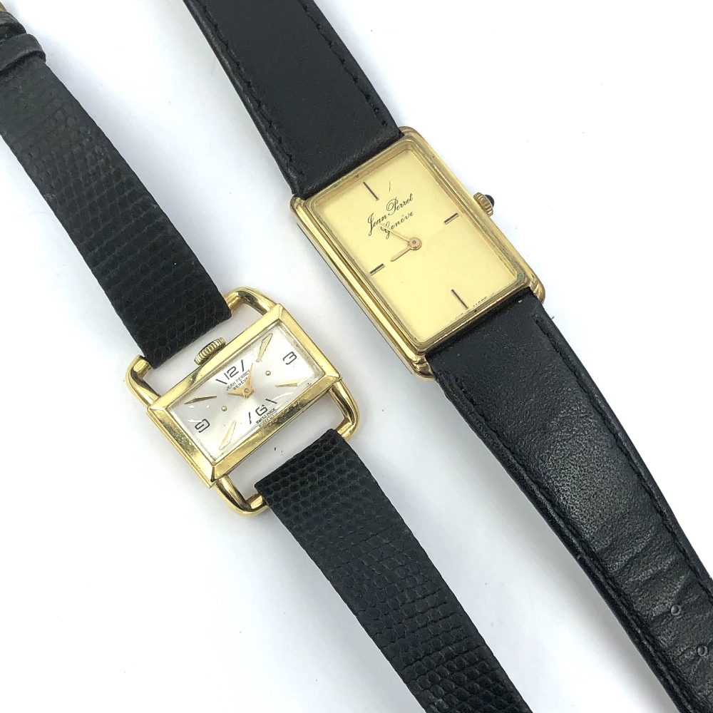 Gentlemans yellow metal wristwatch by Team Perret 'Geneve', quartz movement with rectangular face - Image 2 of 3