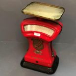 H Pouley & Son Ltd post office parcel scales with weights up to 2lb. Not Tested.