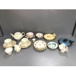 Aynsley china early morning tea service lidded teapot, 2 cups & saucers, 2 small plates, milk