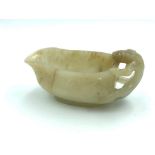 C17th jade libation cup 12w X 6h cm