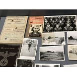 Collection of WWII German medals, memoribillia & paperwork to include the 1939 merit cross with