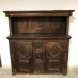 Large 17th C Welsh dresser with later canopy 168w X 180h cm