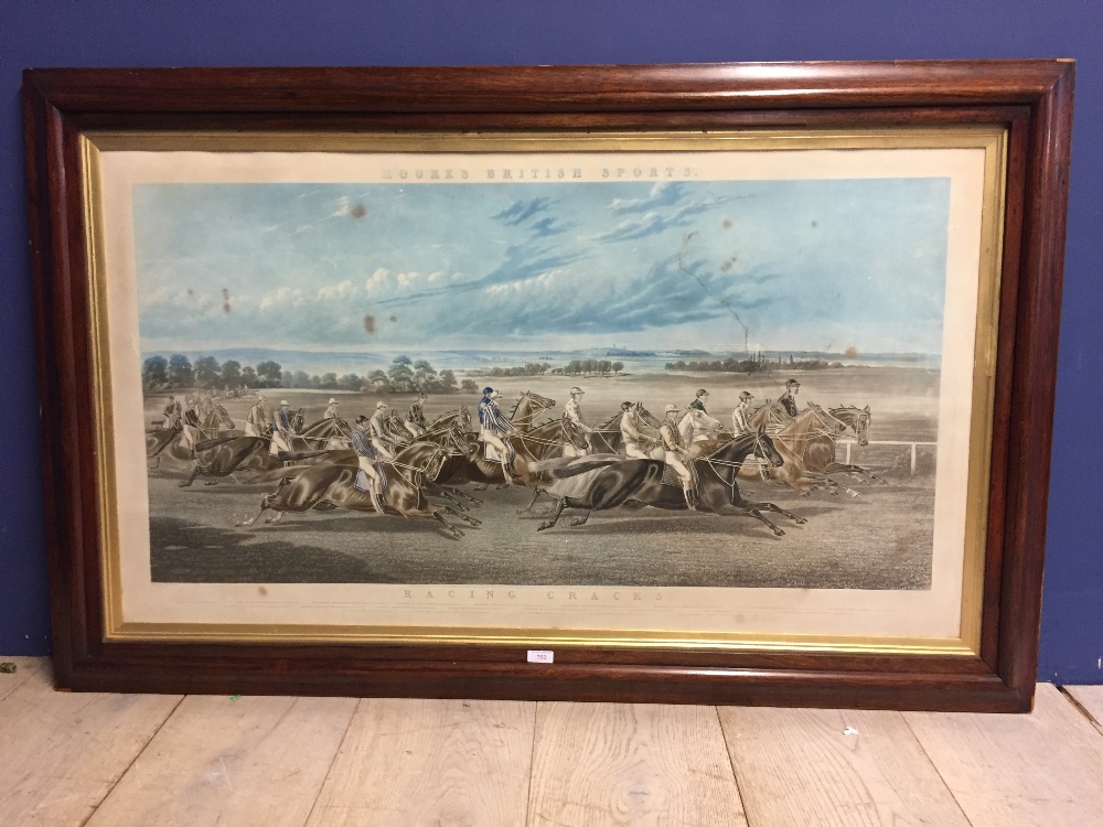Moors British sports 'Racing Cracks' dated 1854 all good horses of early 19th C 70 x 210 cm