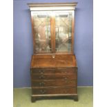 George III large mahogany bureau bookcase the upper part glazed bookcase 115 h X 26 d cm bureau