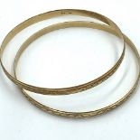 2 x Gold bangles 13g marked 585