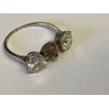 NO ONLINE BIDDING LOTS 1-30. Unmarked white metal ring (a/f), central vacant mount (possibly for
