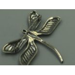 Silver & marcasite dragonfly brooch