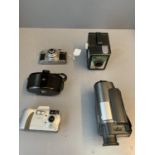 Cameras: Sanyo cine camera, Casio, Kodak Relex & Captain (127mm)