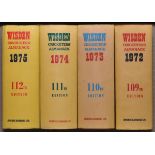 Wisden Cricketers' Almanack 1972-1975. Original hardbacks with dustwrapper. Odd faults to the