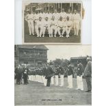 West Indies tour of England 1928. A sepia press photograph of the West Indies team seated and