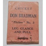 Don Bradman Flicker book. No.3 'Leg Glance and Pull'. Flicker Productions Ltd 1930. Some wear and