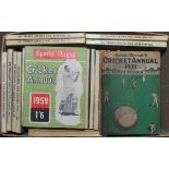 Cricket Annuals. Small box containing a good selection of cricket annuals. 'News Chronicle'