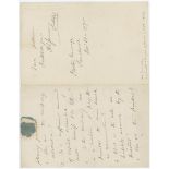 H.L. Jenner. Cambridge University & Gentlemen of Kent 1820-1898. Three page handwritten letter dated