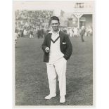 Maurice Leyland. Yorkshire & England 1920-1947. Original mono photograph of Leyland at Scarborough