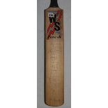 Australia tour of England 1993. Warsop Stebbing full size cricket bat signed by fourteen members