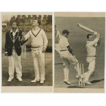 India tours to England 1940s/1950s. Eleven original mono and sepia press photographs of match action