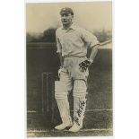 John Berry 'Jack' Hobbs. Surrey & England 1905-1934. Sepia real photograph postcard of Hobbs, full